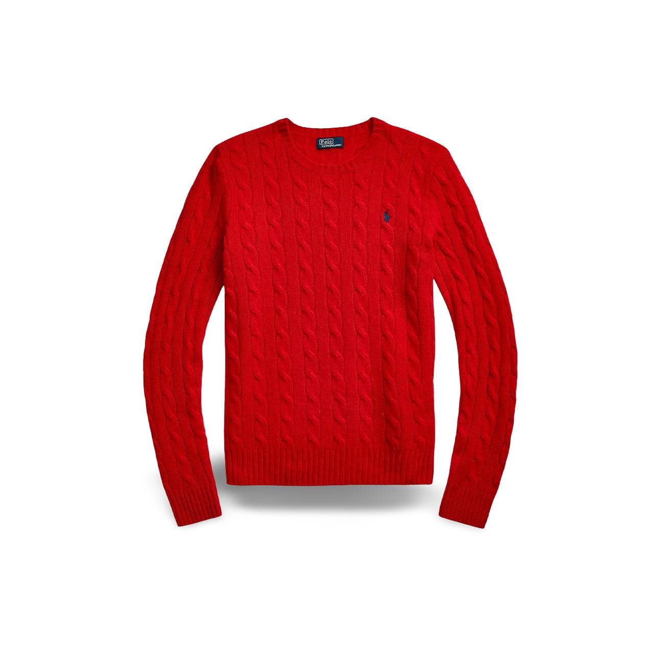 POLO RALPH LAUREN Maglia girocollo a trecce Rosso