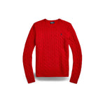 POLO RALPH LAUREN Maglia girocollo a trecce Rosso