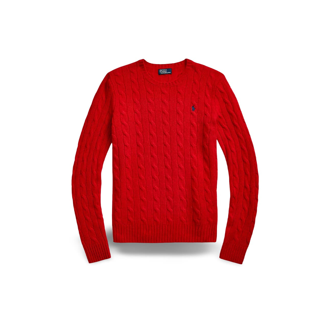 POLO RALPH LAUREN Maglia girocollo a trecce Rosso