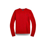 POLO RALPH LAUREN Maglia girocollo a trecce Rosso