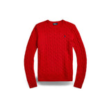 POLO RALPH LAUREN Maglia girocollo a trecce Rosso
