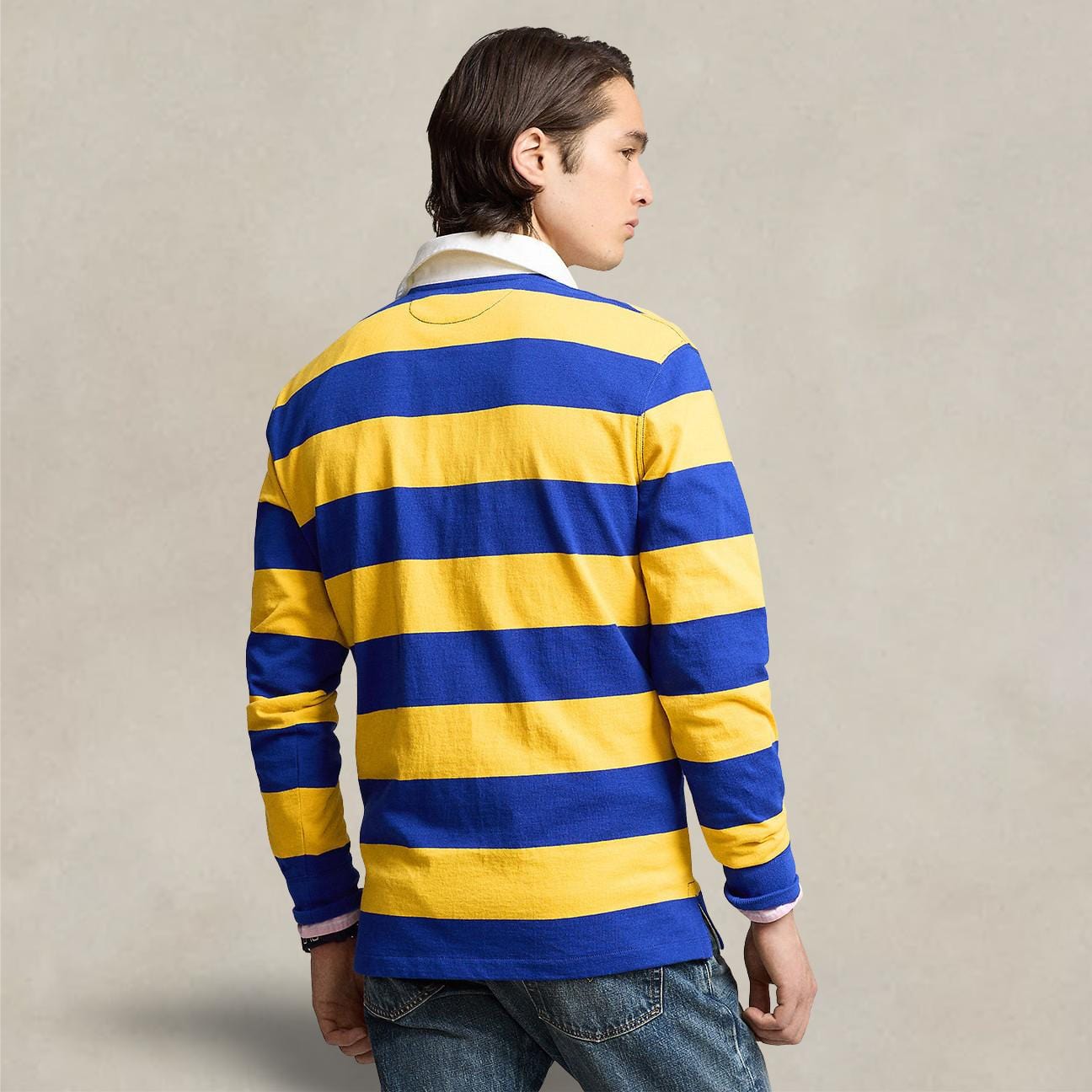 POLO RALPH LAUREN Maglia Rugby a righe Blue e Giallo