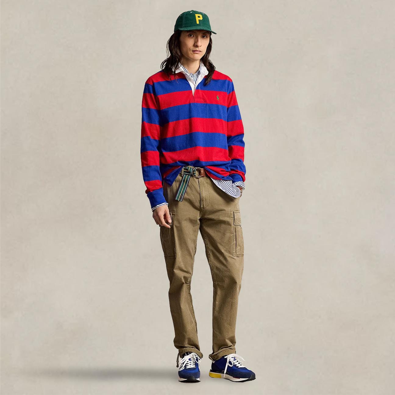 POLO RALPH LAUREN Maglia Rugby a righe Blue e Rosso