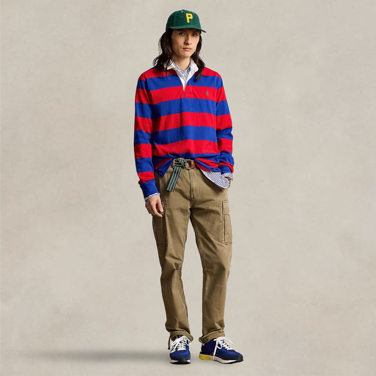 POLO RALPH LAUREN Maglia Rugby a righe Blue e Rosso