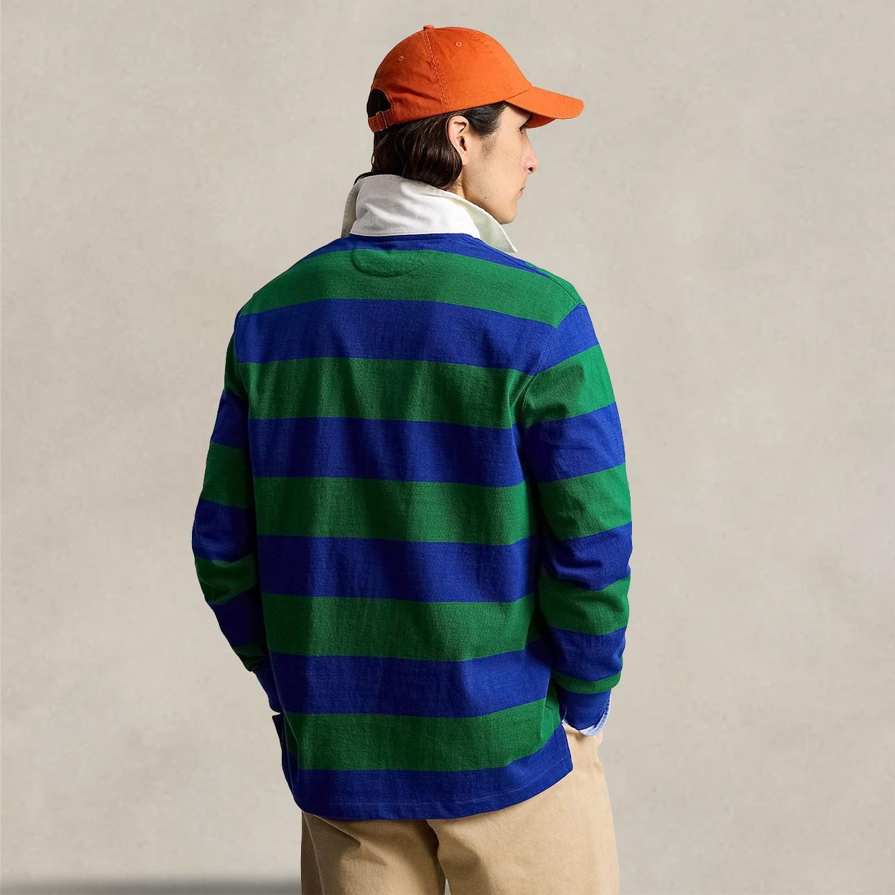 POLO RALPH LAUREN Maglia Rugby a righe Blue e Verde
