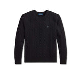 POLO RALPH LAUREN Maglia uomo a trecce girocollo Nero