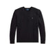 POLO RALPH LAUREN Maglia uomo a trecce girocollo Nero