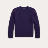 POLO RALPH LAUREN Maglia uomo a trecce girocollo Purple