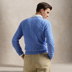 POLO RALPH LAUREN Maglia uomo con trecce in lana e cashmere Azzurro