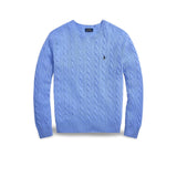 POLO RALPH LAUREN Maglia uomo con trecce in lana e cashmere Azzurro