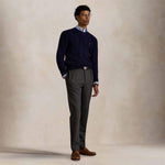 POLO RALPH LAUREN Maglia uomo con trecce in lana e cashmere Blue
