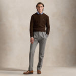 POLO RALPH LAUREN Maglia uomo con trecce in lana e cashmere Marrone