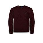 POLO RALPH LAUREN Maglia uomo con trecce in lana e cashmere Wine