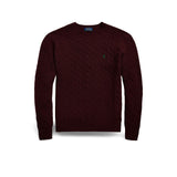 POLO RALPH LAUREN Maglia uomo con trecce in lana e cashmere Wine