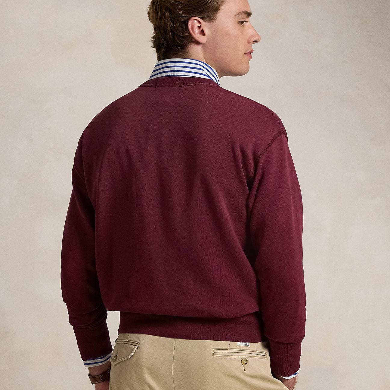 POLO RALPH LAUREN Maglia uomo girocollo Donegal Wine