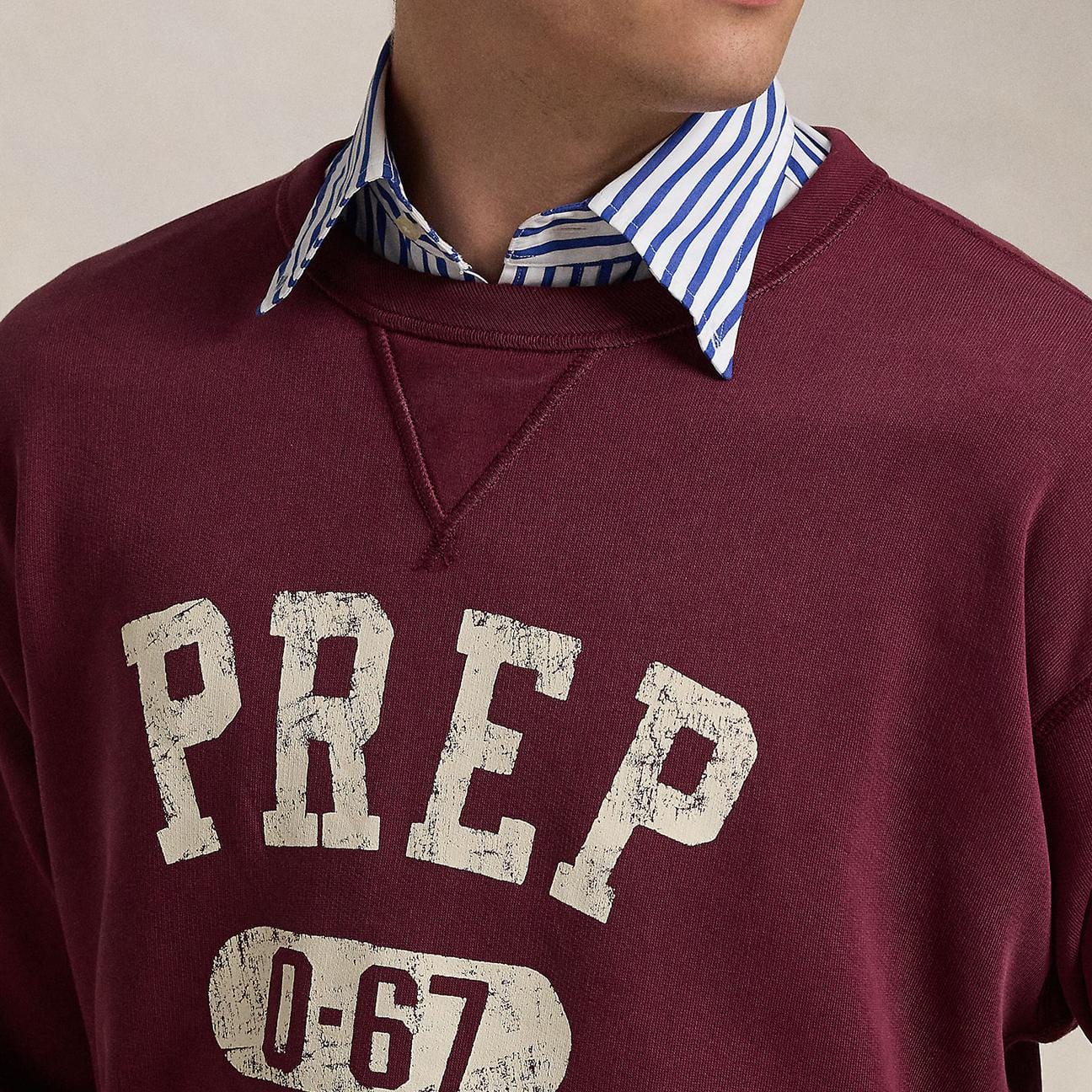 POLO RALPH LAUREN Maglia uomo girocollo Donegal Wine