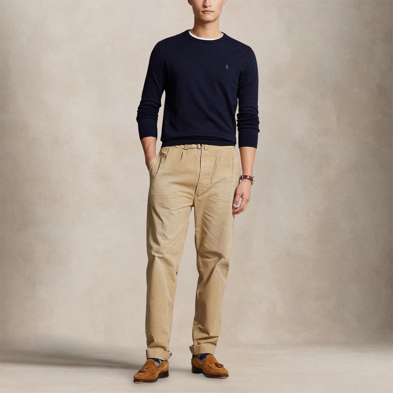 POLO RALPH LAUREN Maglia uomo in cotone Slim Fit Blue