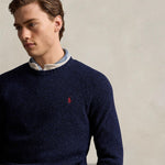POLO RALPH LAUREN Maglia uomo in lana Donegal Blue