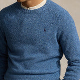 POLO RALPH LAUREN Maglia uomo in lana Donegal Blue China