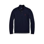 POLO RALPH LAUREN Maglia uomo in lana e cashmere a trecce Blue