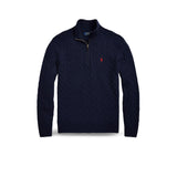 POLO RALPH LAUREN Maglia uomo in lana e cashmere a trecce Blue