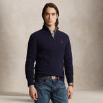 POLO RALPH LAUREN Maglia uomo in lana e cashmere a trecce Blue