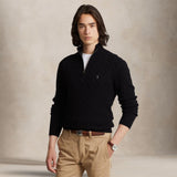 POLO RALPH LAUREN Maglia uomo in lana e cashmere con zip Nero
