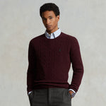 POLO RALPH LAUREN Maglia uomo in lana e cashmere Wine