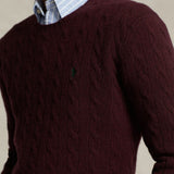POLO RALPH LAUREN Maglia uomo in lana e cashmere Wine