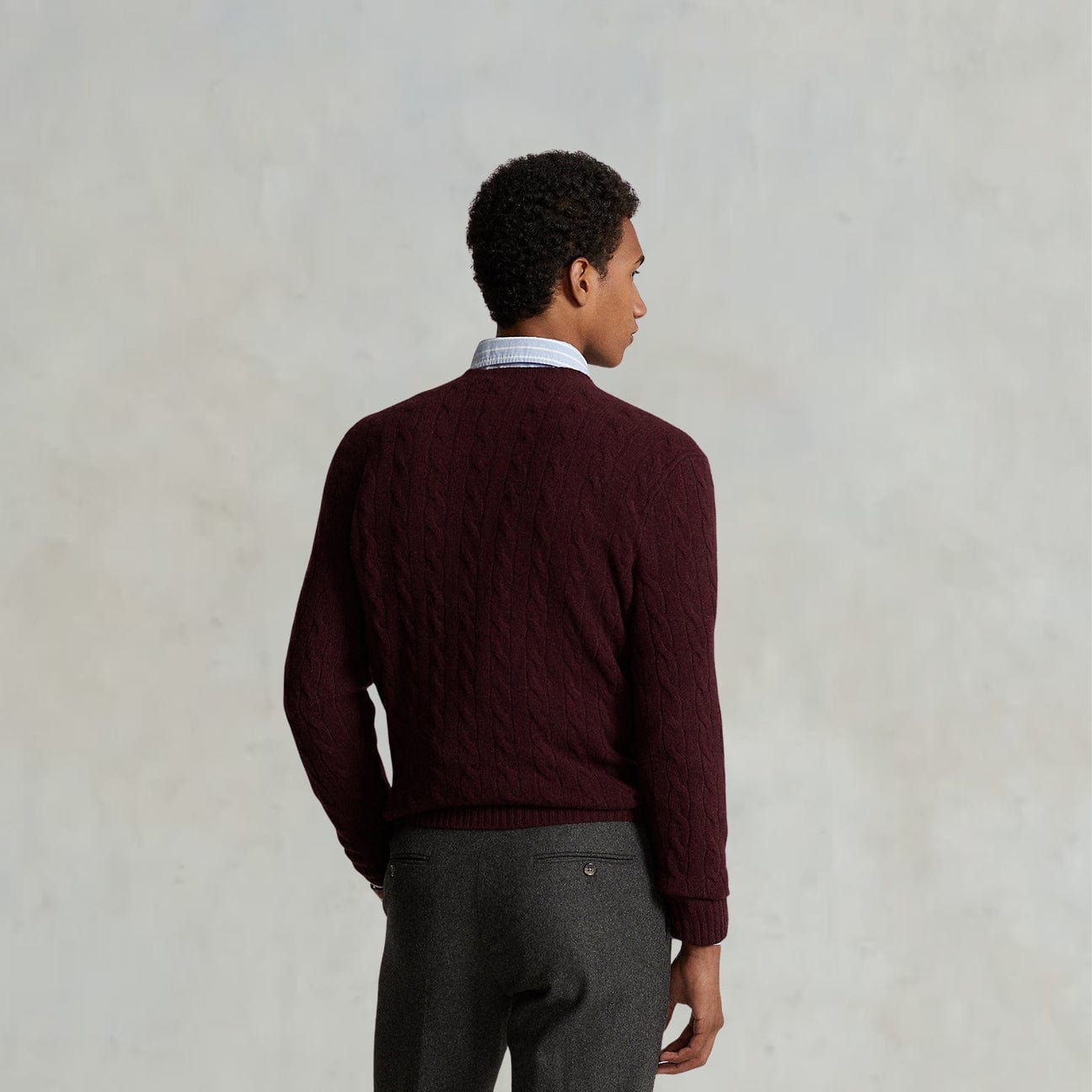 POLO RALPH LAUREN Maglia uomo in lana e cashmere Wine