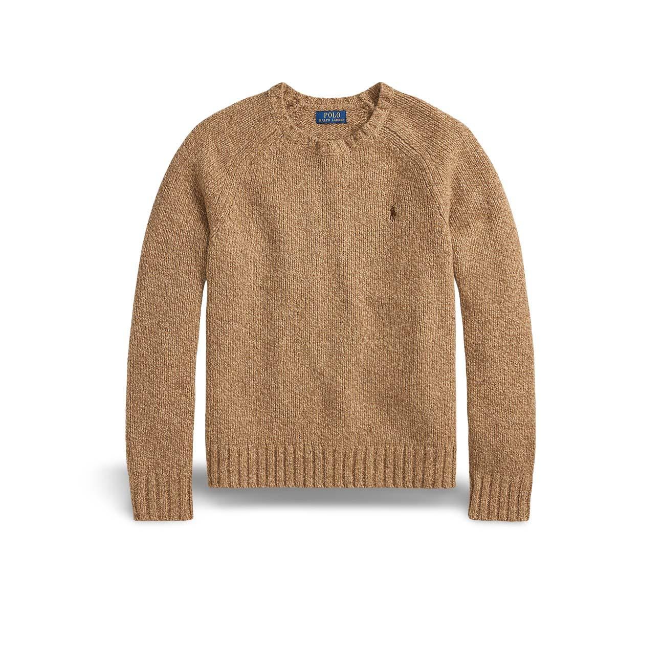 POLO RALPH LAUREN Maglia uomo in lana moulinè Beige