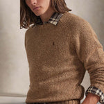 POLO RALPH LAUREN Maglia uomo in lana moulinè Beige