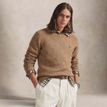 POLO RALPH LAUREN Maglia uomo in lana moulinè Beige