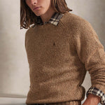 POLO RALPH LAUREN Maglia uomo in lana moulinè Beige