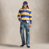 POLO RALPH LAUREN Maglia uomo Rugby in cotone Blue e Giallo
