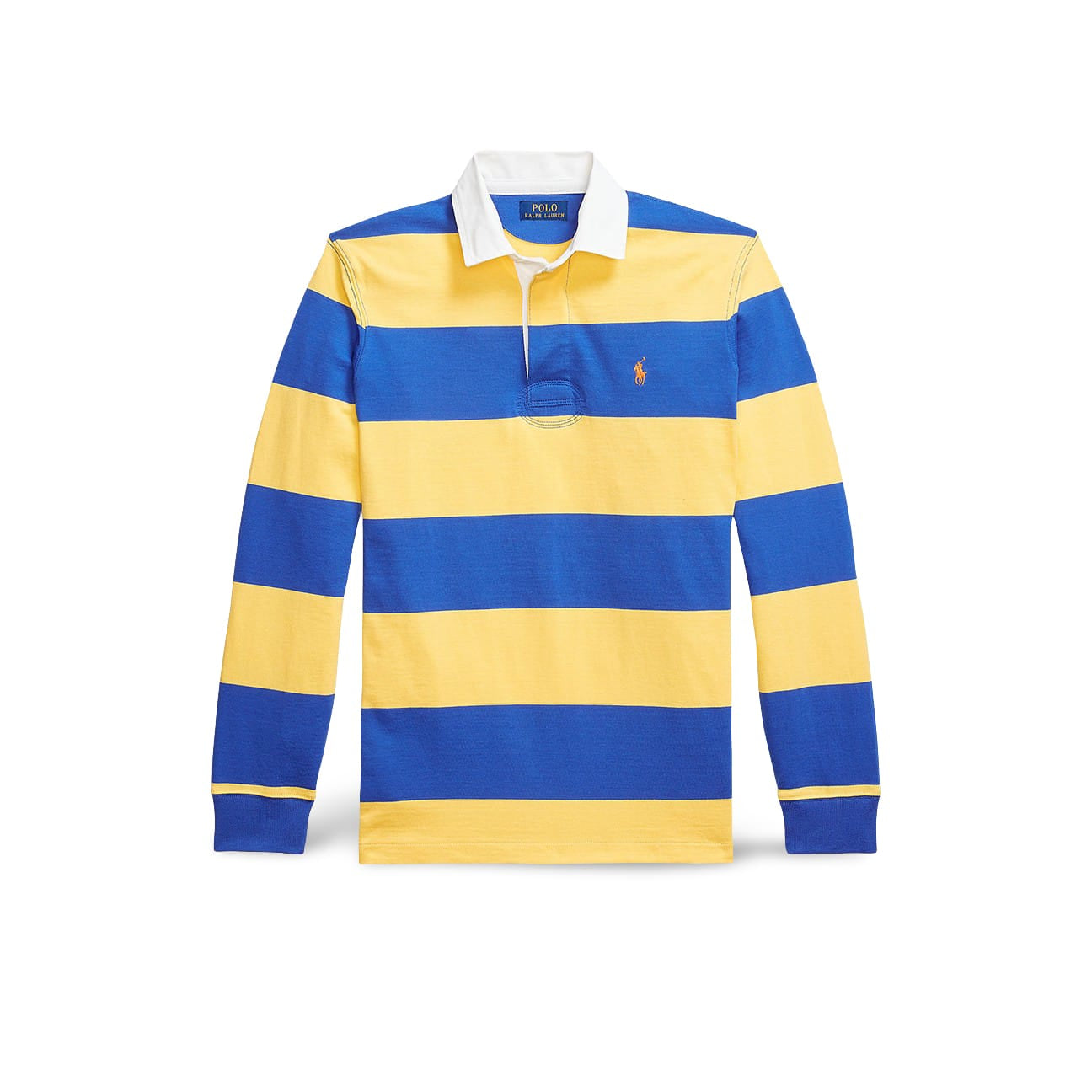 POLO RALPH LAUREN Maglia uomo Rugby in cotone Blue e Giallo
