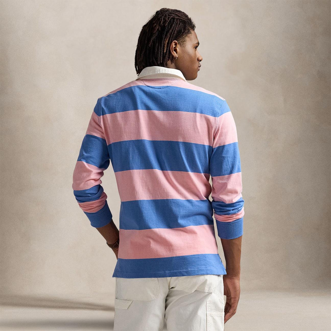 POLO RALPH LAUREN Maglia uomo Rugby in cotone Rosa