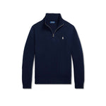 POLO RALPH LAUREN Maglio uomo in cotone con mezza zip Blue