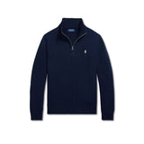 POLO RALPH LAUREN Maglio uomo in cotone con mezza zip Blue