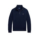 POLO RALPH LAUREN Maglio uomo in cotone con mezza zip Blue