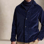 POLO RALPH LAUREN Overshirt uomo in velluto a coste Blue