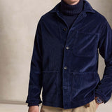 POLO RALPH LAUREN Overshirt uomo in velluto a coste Blue