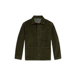 POLO RALPH LAUREN Overshirt uomo in velluto a coste Verde Militare