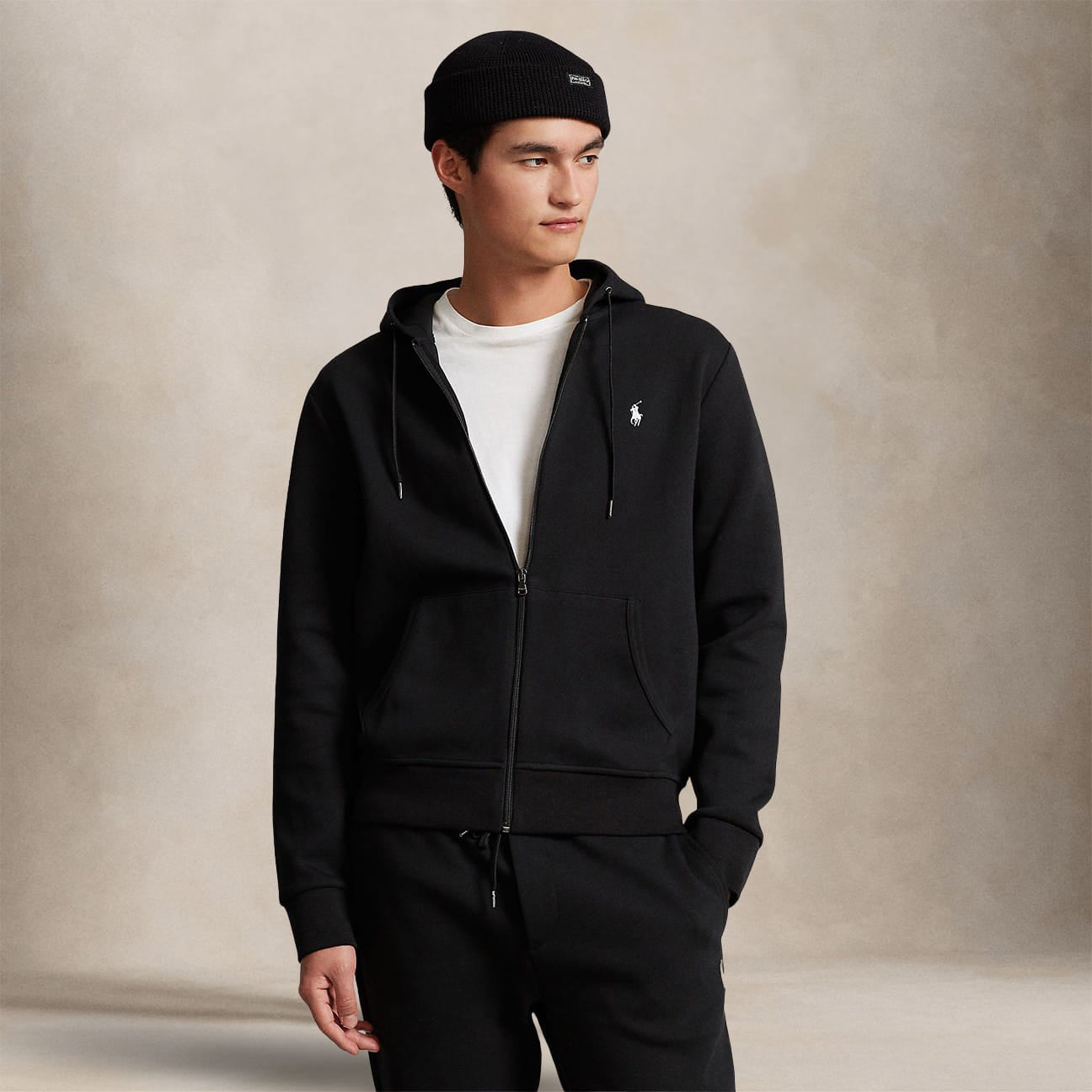 POLO RALPH LAUREN Pantaloni uomo da jogging a maglia doppia Nero