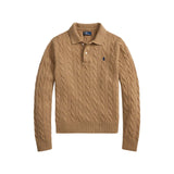 POLO RALPH LAUREN Polo donna in lana e cashmere a trecce Cammello