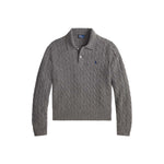POLO RALPH LAUREN Polo donna in lana e cashmere a trecce Grigio