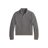 POLO RALPH LAUREN Polo donna in lana e cashmere a trecce Grigio