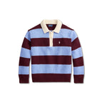 POLO RALPH LAUREN Polo rugby donna a righe Azzurro e Bordeaux
