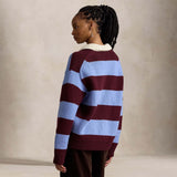 POLO RALPH LAUREN Polo rugby donna a righe Azzurro e Bordeaux