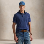 POLO RALPH LAUREN Polo uomo in piquè di cotone Custom Slim Fit Blue